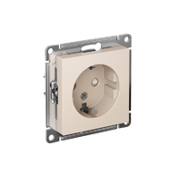 Розетка 1-м СП AtlasDesign 16А IP20 с заземл. защ. шторки механизм беж. SE ATN000245 - УПС инжиниринг