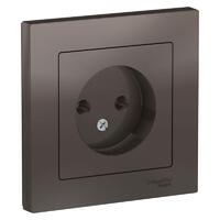 Розетка 1-м СП AtlasDesign 16А IP20 без заземл. в сборе мокко SE ATN000640 - УПС инжиниринг