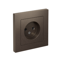 Розетка 1-м СП AtlasDesign 16А IP20 без заземл. в сборе мокко SE ATN000640 - УПС инжиниринг