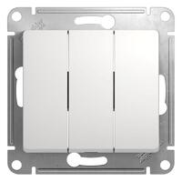 Выключатель 3-кл. СП Glossa 10А IP20 (сх. 1+1+1) 10AX механизм бел. SE GSL000131 - УПС инжиниринг