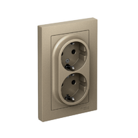 Розетка 2-м СП AtlasDesign 16А IP20 с заземл. в сборе шампань SE ATN000524 - УПС инжиниринг