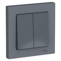 Выключатель 2-кл. СП AtlasDesign 10А IP20 (сх. 5) 10AX в сборе грифель SE ATN000752 - УПС инжиниринг