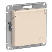 Розетка 1-м СП AtlasDesign 16А IP20 с заземл. защ. шторки с крышкой механизм беж. SE ATN000246 - УПС инжиниринг