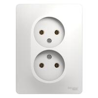 Розетка 2-м СП Glossa 16А IP20 без заземл. бел. SE GSL000120 - УПС инжиниринг