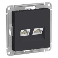 Розетка компьютерная 2-м AtlasDesign RJ45 кат.5E механизм карбон SE ATN001085 - УПС инжиниринг