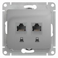 Розетка компьютерная 2-м Glossa RJ45 кат.5E механизм алюм. SE GSL000385KK - УПС инжиниринг
