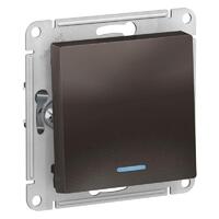 Выключатель 1-кл. СП AtlasDesign 10А IP20 (сх. 1а) 10AX с подсветкой механизм мокко SE ATN000613 - УПС инжиниринг
