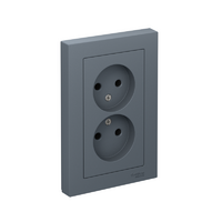 Розетка 2-м СП AtlasDesign 16А IP20 без заземл. в сборе грифель SE ATN000720 - УПС инжиниринг