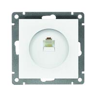 Розетка компьютерная 1-м СП Афина RJ45 кат.5E механизм бел. Universal A0051 - УПС инжиниринг