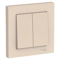 Выключатель 2-кл. СП AtlasDesign 10А IP20 (сх. 5) 10AX в сборе беж. SE ATN000252 - УПС инжиниринг