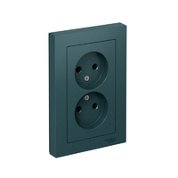 Розетка 2-м СП AtlasDesign 16А IP20 без заземл. в сборе изумруд SE ATN000820 - УПС инжиниринг