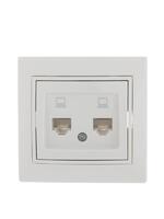 Розетка компьютерная 2-м СП Mira RJ45 бел./бел. LEZARD 701-0202-141 - УПС инжиниринг