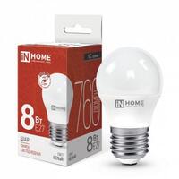 Лампа светодиодная LED-ШАР-VC 8Вт шар 4000К нейтр. бел. E27 760лм 230В IN HOME 4690612020570 - УПС инжиниринг