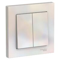 Выключатель 2-кл. СП AtlasDesign 10А IP20 (сх. 5) 10AX в сборе жемчуж. SE ATN000452 - УПС инжиниринг