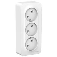 Розетка 3-м ОП Blanca 16А IP20 250В без заземл. без защ. шторок с изолир. пластиной бел. SE BLNRA000311 - УПС инжиниринг