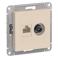 Розетка компьютерная + телевизионная 2-м AtlasDesign RJ45 кат.5E + TV механизм беж. SE ATN000289 - УПС инжиниринг