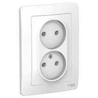 Розетка 2-м СП Blanca 16А IP20 250В без заземл. без защ. шторок бел. SE BLNRS000021 - УПС инжиниринг