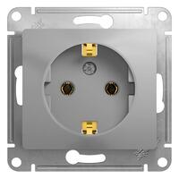 Розетка 1-м СП Glossa 16А IP20 с заземл. механизм алюм. SE GSL000343 - УПС инжиниринг