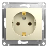 Розетка 1-м СП Glossa 16А IP20 с заземл. механизм беж. SE GSL000243 - УПС инжиниринг