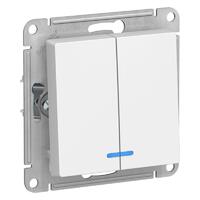 Выключатель 2-кл. СП AtlasDesign 10А IP20 (сх. 5а) 10AX с подсветкой механизм бел. SE ATN000153 - УПС инжиниринг