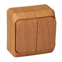 Выключатель 2-кл. ОП Этюд Дача 10А IP20 бук SE BA10-002T - УПС инжиниринг