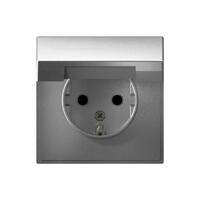 Розетка ArtGallery 16А IP20 с заземл. защ. шторки с крышкой механизм алюм. SE GAL000346 - УПС инжиниринг
