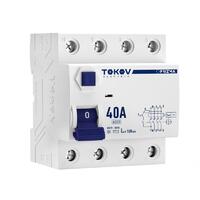 Выключатель дифференциального тока (УЗО) 4п (3P+N) 40А 100мА тип AC 6кА PRIZMA TOKOV Electric TKE-PZ60-RCDM-4-40-100-AC - УПС инжиниринг