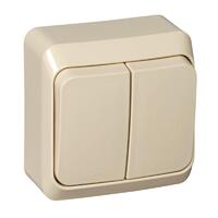 Выключатель 2-кл. ОП Этюд 10А IP20 крем. SE BA10-002K - УПС инжиниринг