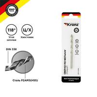 Сверло по металлу 4.5мм HSS DIN 338 (уп.1шт) Kranz KR-91-0562 - УПС инжиниринг