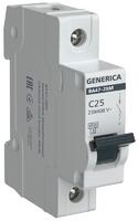 Выключатель автоматический модульный 1п C 25А 4.5кА ВА47-29М GENERICA MVA21-1-025-C-G - УПС инжиниринг