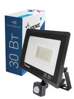 Прожектор светодиодный 30Вт IP65 6500К 2400лм с датчиком движения КОСМОС K_PR5_LED_30S - УПС инжиниринг