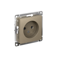 Розетка 1-м СП AtlasDesign 16А IP20 без заземл. без защ. шторок механизм шампань SE ATN000541 - УПС инжиниринг