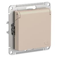 Розетка AtlasDesign 16А IP20 с заземл. защ. шторки с крышкой механизм песочн. SE ATN001246 - УПС инжиниринг