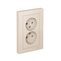 Розетка 2-м СП AtlasDesign 16А IP20 без заземл. в сборе беж. SE ATN000220 - УПС инжиниринг