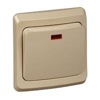 Выключатель 1-кл. СП Этюд 10А IP20 с подсветкой крем. SE BC10-005K - УПС инжиниринг