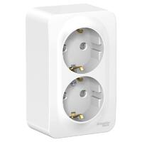 Розетка 2-м ОП Blanca 16А IP20 250В с заземл. защ. шторки с изолир. пластиной бел. SE BLNRA011211 - УПС инжиниринг