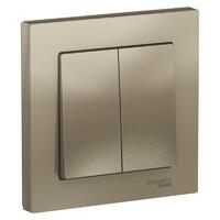 Выключатель 2-кл. СП AtlasDesign 10А IP20 (сх. 5) 10AX в сборе шампань SE ATN000552 - УПС инжиниринг