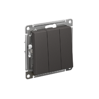 Выключатель 3-кл. AtlasDesign (сх. 1+1+1) 10AX механизм базальт SE ATN001431 - УПС инжиниринг