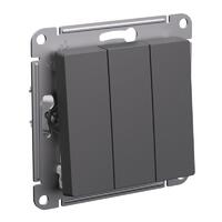 Выключатель 3-кл. AtlasDesign (сх. 1+1+1) 10AX механизм базальт SE ATN001431 - УПС инжиниринг