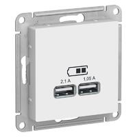 Розетка USB AtlasDesign тип A+A 5В 1х2.1А 2х1.05А механизм бел. SE ATN000133 - УПС инжиниринг