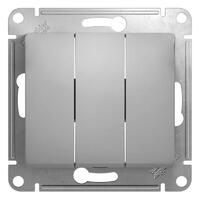 Выключатель 3-кл. СП Glossa 10А IP20 (сх. 1+1+1) 10AX механизм алюм. SE GSL000331 - УПС инжиниринг