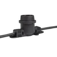 Гирлянда уличная "Белт-лайт" PBL-S40/L24+1.5 Black E27 IP65 24м 40ламп 1.5м шнур соедин. в линию max750Вт (лампы не в компл.; возможно использов. с фитолампами в теплице) Pro JazzWay 5058255 - УПС инжиниринг