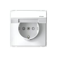 Розетка ArtGallery 16А IP44 с заземл. со шторками с крышкой быстрозажим. клем. механизм бел. SE GAL440146S - УПС инжиниринг