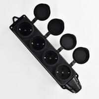 Колодка 4-м 16А IP44 2P+PE 220-240В с защ. крышками каучук LEZARD 106-0400-0107/107 - УПС инжиниринг