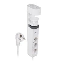 Удлинитель 3х1.5м на струбцине с заземл. с выкл. 3 USB выхода (2А+1С) IP20 ПВС 3х1 ETD-03U-150-wh (3х1.5) бел. JAZZway 5059535 - УПС инжиниринг