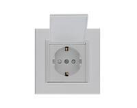 Розетка 1-м с крышкой Karea LINE STAR с заземл. жемчуж. Makel 86100029 - УПС инжиниринг