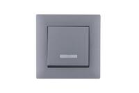 Выключатель 1-клав. с подсветкой Karea RIZZ STAR сер. Makel 88065021 - УПС инжиниринг