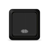 Выключатель 2-кл. ОП Олимп 10А IP20 с подсветкой черн. Universal 2214 - УПС инжиниринг