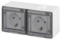Розетка Эксперт 11-2504-01 2х2P+E гориз. IP55 шторки 16А-250В ОУ бел. Эра Б0063262 - УПС инжиниринг