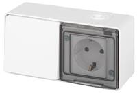 Блок розетка с выключателем Эксперт 11-7501-01 IP55 16А (10AX)-250В ОУ бел. Эра Б0063288 - УПС инжиниринг